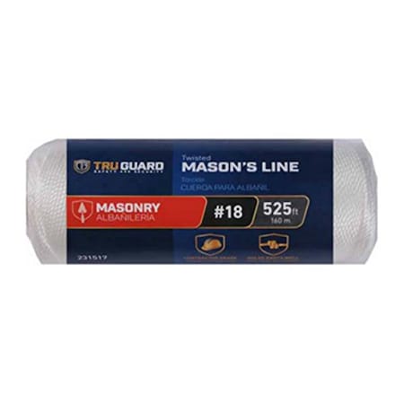 Mibro 18 in. x 525 ft. Tru Gaurd Nylon Twine, White 231517